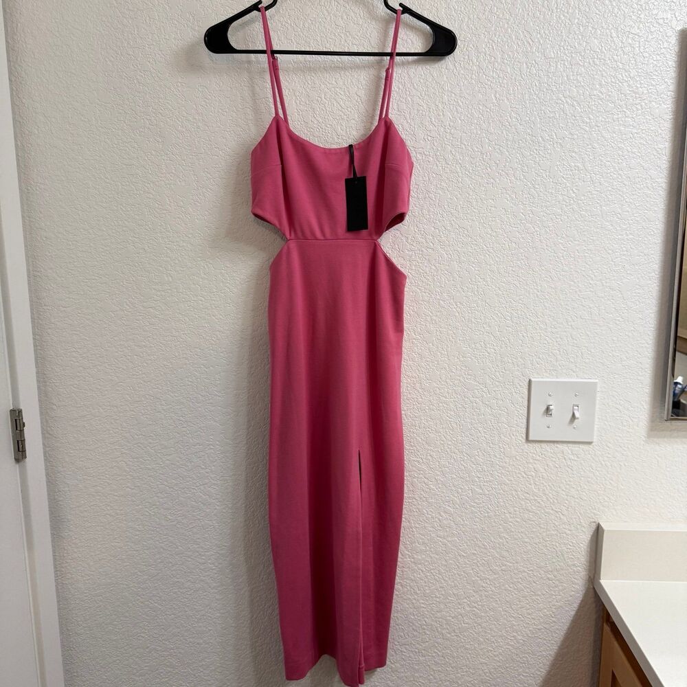 h:ours Haydon midi dress in pink size small BNWT